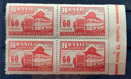 C 257 Brazil Stamp Centenary Province Of Amazonas Theater Architecture 1950 Block Of 4 1 - Nuevos