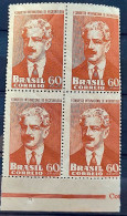 C 255 Brazil Stamp Microbiology Congress Oswaldo Cruz Health 1950 Block Of 4 2 - Ongebruikt