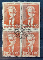 C 255 Brazil Stamp Microbiology Congress Oswaldo Cruz Health 1950 Block Of 4 CPD RJ - Nuevos