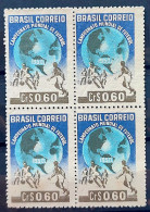 C 253 Brazil Stamp World Football Championship Map 1950 Block Of 4 6 - Nuevos