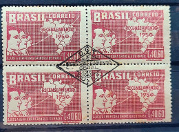 C 254 Brazil Stamp General Census Of Brazil Geography Map 1950 Block Of 4 CBC DF 1 - Ongebruikt