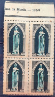 C 252 Brazil Stamp Centenary Daughters Of Charity Saint Vincent De Paul Religion 1950 Block Of 4 Mint Vignette - Nuevos