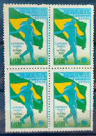 A 76 Brazil Stamp World Football Championship Flags Footmall 1950 Block Of 4 4 - Unused Stamps