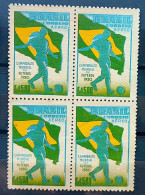 A 76 Brazil Stamp World Football Championship Flags Footmall 1950 Block Of 4 2 - Ongebruikt