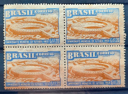 A 75 Brazil Stamp World Football Championship Maracana Stadium 1950 Block Of 4 2 - Nuevos