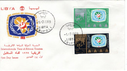 LIBYA 1.7.1969; L'Année De Tourisme; Mi-N° 282 + 3; FDC Tripoli - Libia