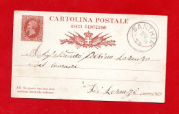 CARTOLINA POSTALE- VITTORIO EMANUELE II .1878  C. 4   Per Di Loranzé CANAVESE. 1879 - Interi Postali