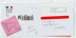 7804 Lettre Cover CROATIE HRVATSKA Recommandé Registered NPAI RTS RETURN TO SENDER AFFRANCHISSEMENT MECANIQUE ZAGREB - Kroatië