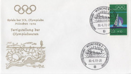 Germany Deutschland 1972 FDC Olympischen Spiele Olympic Games Munchen, Sailing Segeln, Canceled In Munchen - 1971-1980