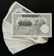 SERBIA - LOT 50 Banknotes - 100 Srpskih Dinara 1941 WW2 Occupation P-23 (VF-XF) - Serbien