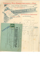 Facture Illustrée + Enveloppe Fabrique De Grillages BAZINETTE à LA CHAPELLE GRESIGNAC VERTEILLAC 24 Dordogne - 1900 – 1949