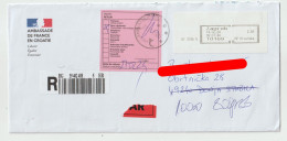 7807 Lettre Cover CROATIE HRVATSKA Recommandé Registered NPAI RTS RETURN TO SENDER AFFRANCHISSEMENT MECANIQUE ZAGREB - Croatia