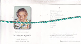 Octavie Hanegreefs, Halen 1915, Zelem 2015. Honderdjarige. Foto - Décès
