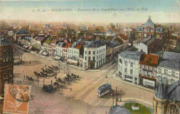 59 - Tourcoing - Panorama De La Grand'Place Vers L'Hotel De Ville - Colorisée - CPA - Oblitération Ronde De 1928 - Voir  - Tourcoing