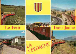 Trains - Le Petit Train Jaune De La Cerdagne - Multivues - Blasons - CPM - Voir Scans Recto-Verso - Trains