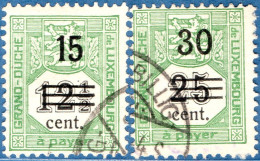 Luxemburg 1907 Postage Due 15 C On 12½ And 30 C 2 Values Cancelled - Impuestos