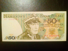 Billet De Banque De Pologne 50 Zloty 1988 - Polen