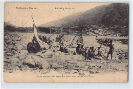 Laos - VOIR OBLITÉRATION DE PAKSENG Année 1908 - Sur Le Mékong - Un Rapide Aux Basses Eaux - Halte De Pêcheurs - Ed. Col - Laos