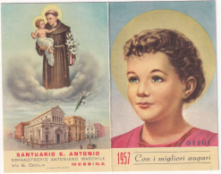 Calendarietto - Orfanotrofio Antoniano Maschile - Santuario S.antonio -- Messina - Anno 1956 - Petit Format : 1941-60