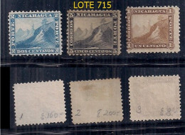 NICARAGUA 1862 Yv 1/2 NUEVOS IN GOMA (160 EUROS DE CATALOGO) - Montañas