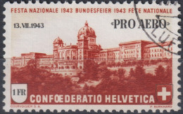 1943 Flugpost Schweiz ⵙ Zum:CH F36, Mi:CH 422,Yt:CH.PA 35, Bundeshaus Bern, Sonderflug über Die Alpen - Used Stamps