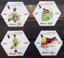 Kenya 2010, 100 Years Of The East African Society For Natural History, MNH Unusual Stamps Set - Kenia (1963-...)
