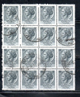 ITALIA REPUBBLICA ITALY REPUBLIC 1968 - 1976 SIRACUSANA TURRITA STELLE STARS LIRE 5 BLOCCO USATO BLOCK USED OBLITERE' - 1961-70: Oblitérés