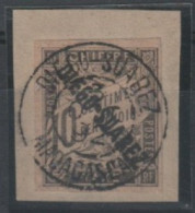 DIEGO SUAREZ - TAXE 8  10C NOIR SURCHARGE OBL USED SUR FRAGMENT CACHET COMPLET COTE 40 EUR - Unused Stamps