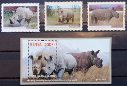 Kenya 2018, Rhinoceros, MNH S/S And Stamps Set - Kenya (1963-...)