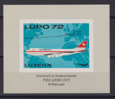 1972 Flugpost Schweiz Vorentwurf Zur Sondermarke PRP AERO 1972, B. Waltenspül, LUPO 72 - Ongebruikt