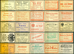 25 Alte Zündholzschachteletiketten - Gasthausetiketten Aus Deutschland #669 - Matchbox Labels