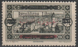 GRAND LIBAN - 104A  VARIETE SURCHARGE LIBANA NEUF* TRACE CHARNIERE COTE 40 EUR - Neufs