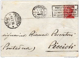 1926 LETTERA CON ANNULLO FIRENZE + TARGHETTA - Marcophilie