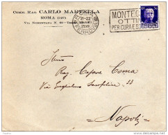 1929  LETTERA CON ANNULLO  ROMA   +  TARGHETTA - Marcophilie