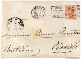 1927 LETTERA CON ANNULLO FIRENZE + TARGHETTA - Poststempel