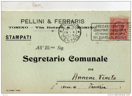 1923  CARTOLINA CON ANNULLO  TORINO + TARGHETTA - Marcofilía