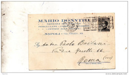 1928    CARTOLINA INTESTATA    CON ANNULLO    NAPOLI  + TARGHETTA - Marcofilía