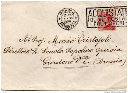 1925 LETTERA CON ANNULLO PARMA + TARGHETTA - Marcophilie