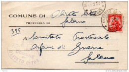 1950  LETTERA CON ANNULLO OLIVETO CITRA SALERNO - 1946-60: Storia Postale
