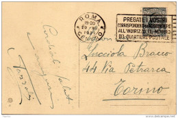 1921 CARTOLINA   CON ANNULLO  ROMA  + TARGHETTA - Poststempel