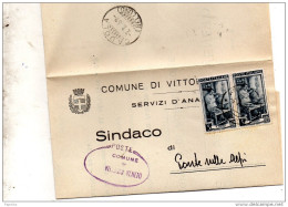 1952  LETTERA CON ANNULLO VITTORIO VENETO TREVISO - 1946-60: Marcofilia