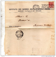 1928  LETTERA CON ANNULLO  BERGAMO + TARGHETTA - Poststempel