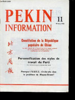 Pékin Information N°11 20 Mars 1978 - Constitution De La République Populaire De Chine - Rapport Sur La Modification De - Autre Magazines
