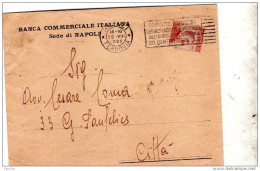 1922 LETTERA CON ANNULLO NAPOLI + TARGHETTA - Marcophilia