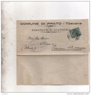 1920 LETTERA CON ANNULLO PRATO - Marcophilie