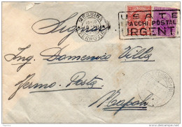 1929  LETTERA CON ANNULLO  MESSINA  + TARGHETTA - Storia Postale