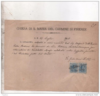 1918 CHIESA DI SANTA MARIA DEL CARMINE DI FIRENZE - Documents Historiques