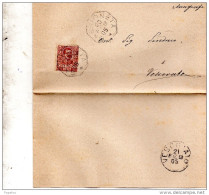 1905   LETTERA CON ANNULLO  OTTAGONALE GABBIONETA  CREMONA + VESCOVATO - Marcofilie