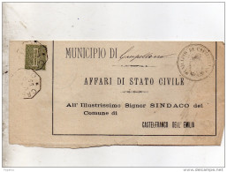 1896 LETTERA CON ANNULLO CRESPELLINO BOLOGNA - Marcofilía