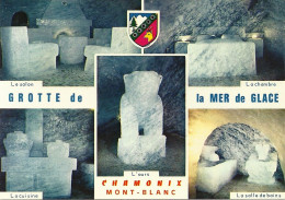 *CPM - 74 - CHAMONIX-MONT BLANC - Blason - La Grotte De La Mer De Glace - Multivues - Blason - Chamonix-Mont-Blanc